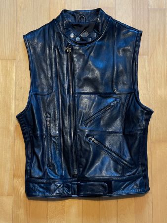Vintage 80s DKNY Leather vest Made in Korea Sz S