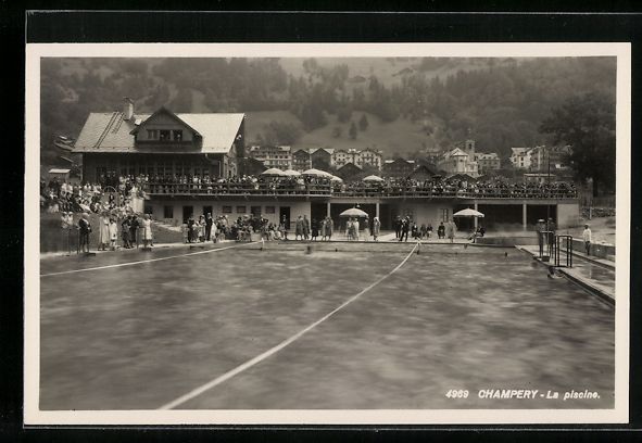 Cartes postales: AK Champery, La Piscine – D'occasion à Berlin par bartko-reher