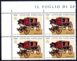 ** POSTFRISCH ** CARROZZE E AUTO PONTEFICI 4ERBLOCK - VA20