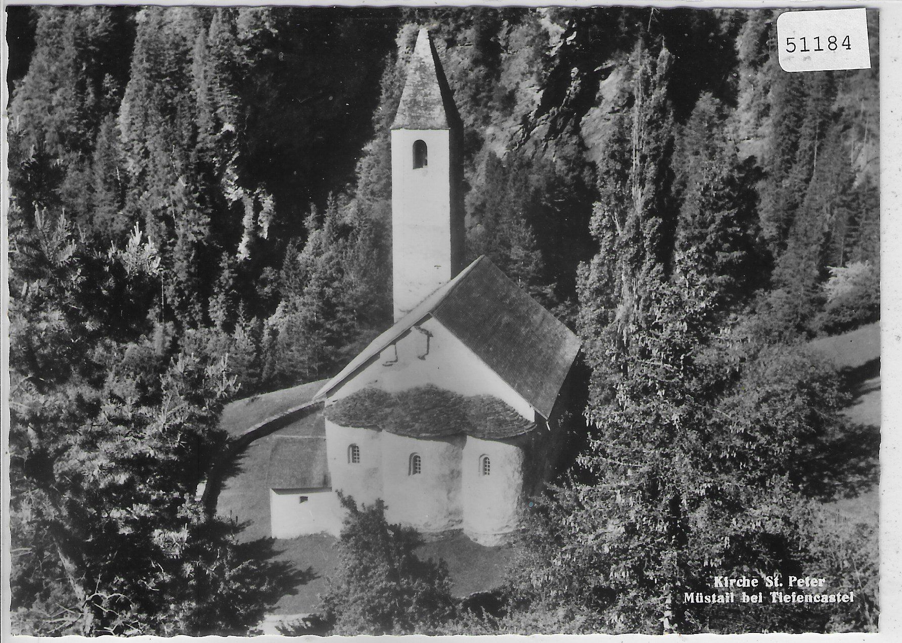 Ansichtskarten: Kirche St. Peter Müstail bei Tiefenkastel – Gebraucht aus Ettingen von Kartenplanet