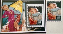 1995 -Zentralafrika Marilyn Monroe Block **+ Einzel **