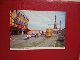 AK Tram Strassenbahn Blackpool belebt