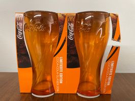 2 x COCA COLA Limited Edition 2018 Glasses "Orange"
