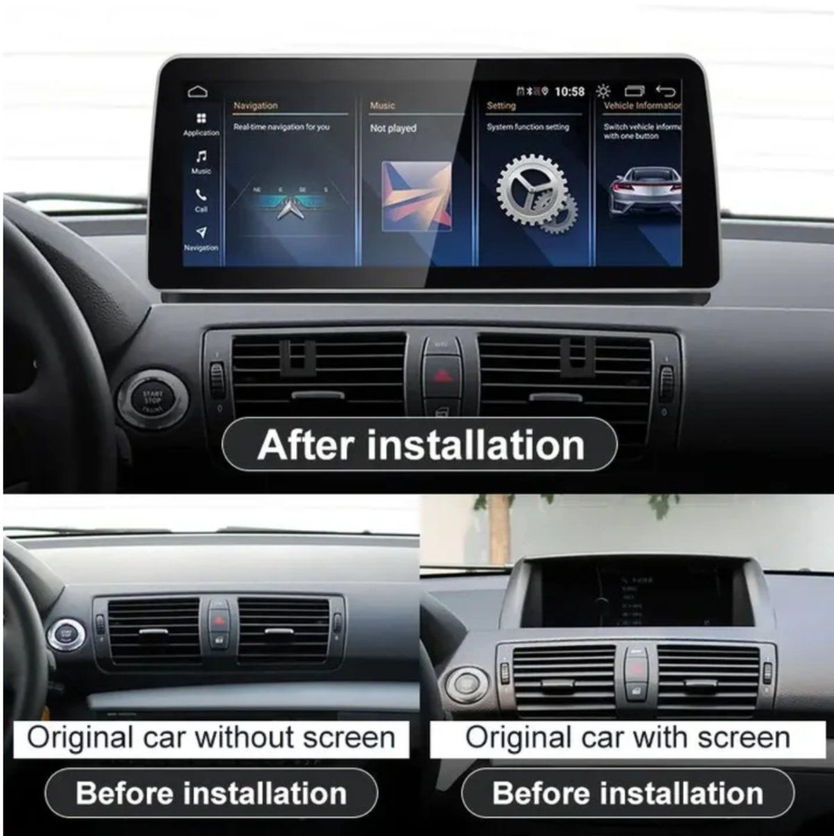 Sistemi audio & multimediali: 12.3" Android Display, BMW 1er E8X, CarPlay & Android Auto – Nuovo (secondo la descrizione) da Aesch BL venduto da MaxMaler 2