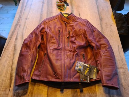 Motorradjacke Damen Leder rot gr. L