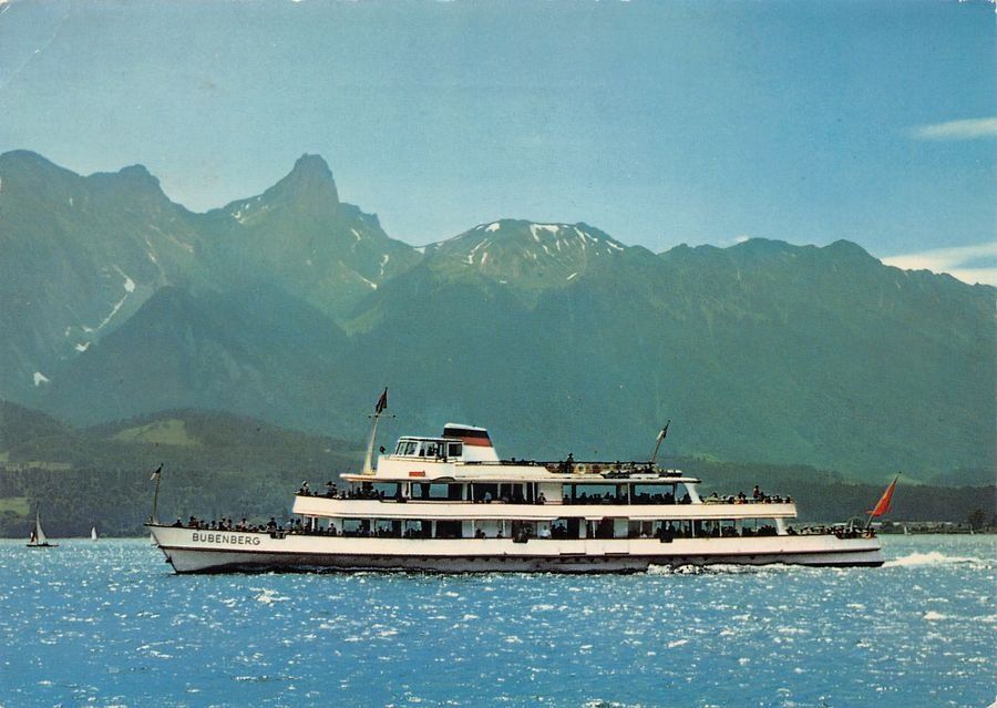 Cartoline postali: Thunersee, MS BUBENBERG, Stempel, gelaufen 1981 – Usato da Frauenfeld venduto da POML