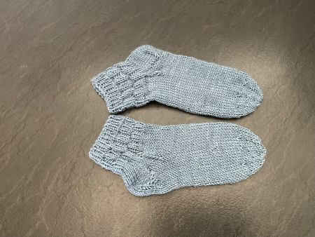 Handgestrickte Socken Gr. 36/37 Fusslänge 21,5 cm Hellblau