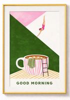 Poster affiche Impression Good Morning Vintage rétro déco