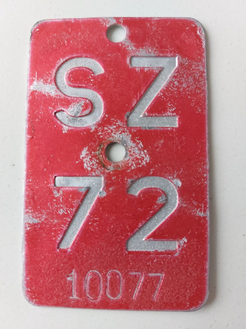 Sachs Insegne: Velonummer SZ 72 Mofanummer plaque Mofa – Usato da Schenkon venduto da Uhu007