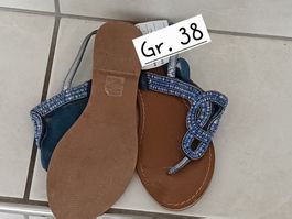 Sandalen Zehentrenner m. Riemchen Gr. 38