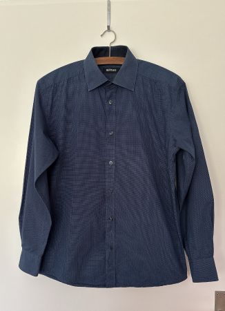 Top! Herren Hemd von SERGIO, dunkelblau, aus Baumwolle