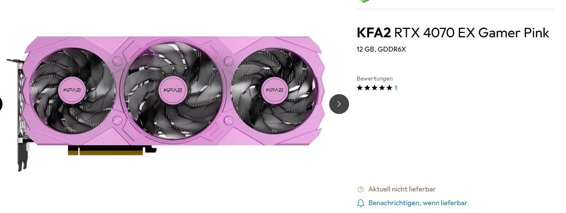 Nvidia Grafikkarten: KFA2 RTX 4070 EX Gamer Pink – Gebraucht aus Basel von LESAB1977 4