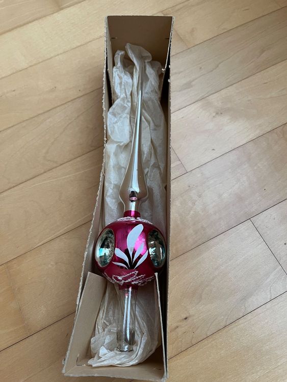 Christbaumspitze Aus Echtglas 32cm - Weiße Schnee-Optik Für Perfekten Weihnachtsbaum