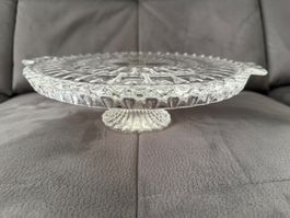 Glasplatte mit Fuss und Griffe