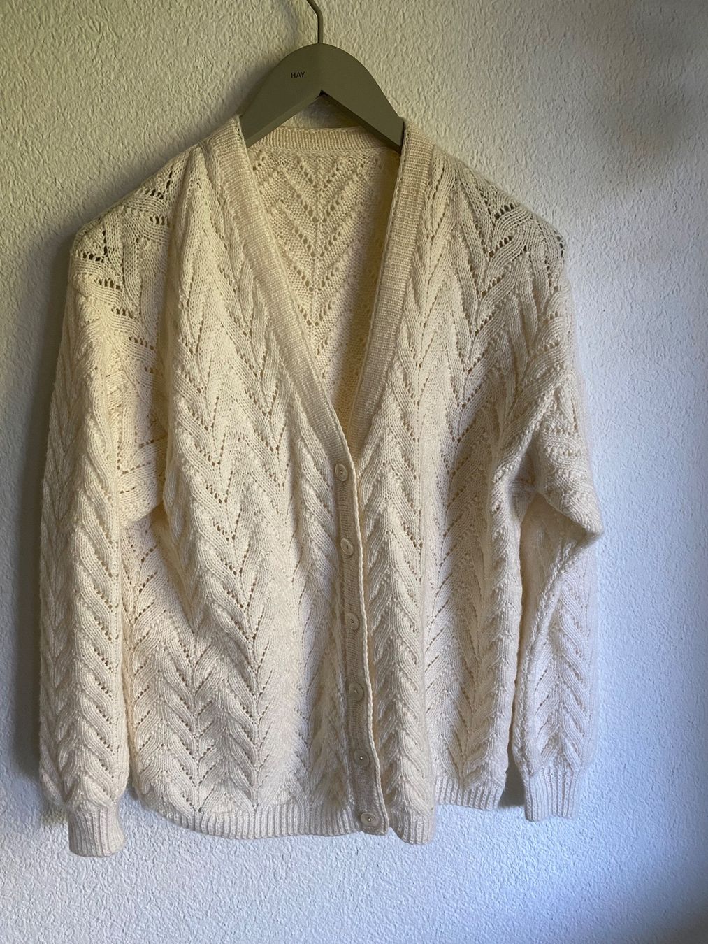 Maglioni & Felpe: Ajourmuster Cardigan, weiss, 42/44 – Usato da Spiegel b. Bern venduto da corn2009