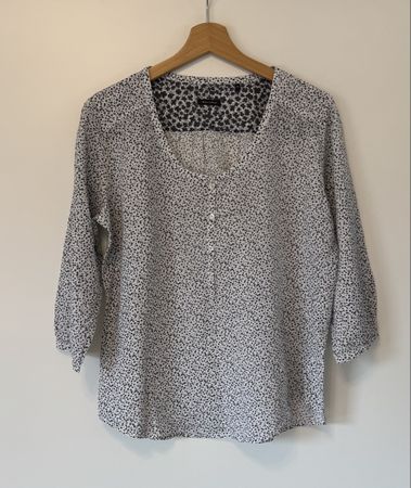 Marc O'Polo Bluse Gr. 40 Damen weiss schwarz Blumen 