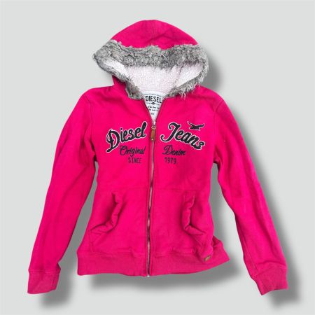 Diesel Jeans Y2K vintage pink zip-up hoodie retro