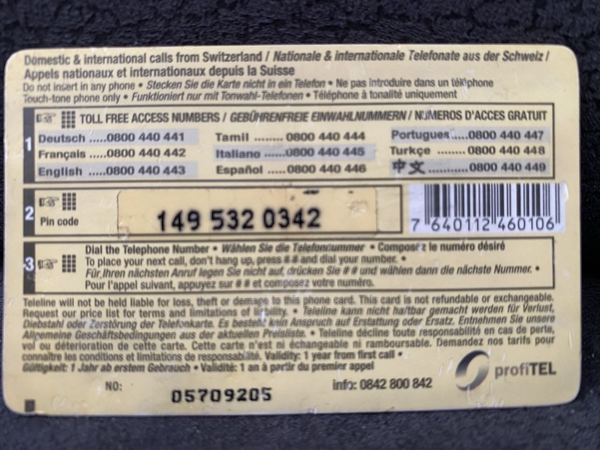 Cartes de téléphone: Teleline – Défectueux à Lausanne par babacard10 1