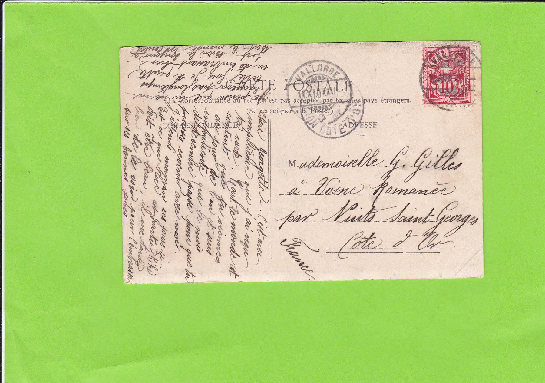 Cartoline postali: Vallorbe-Institut Catholique – Usato da St. Peterzell venduto da neckertal 1