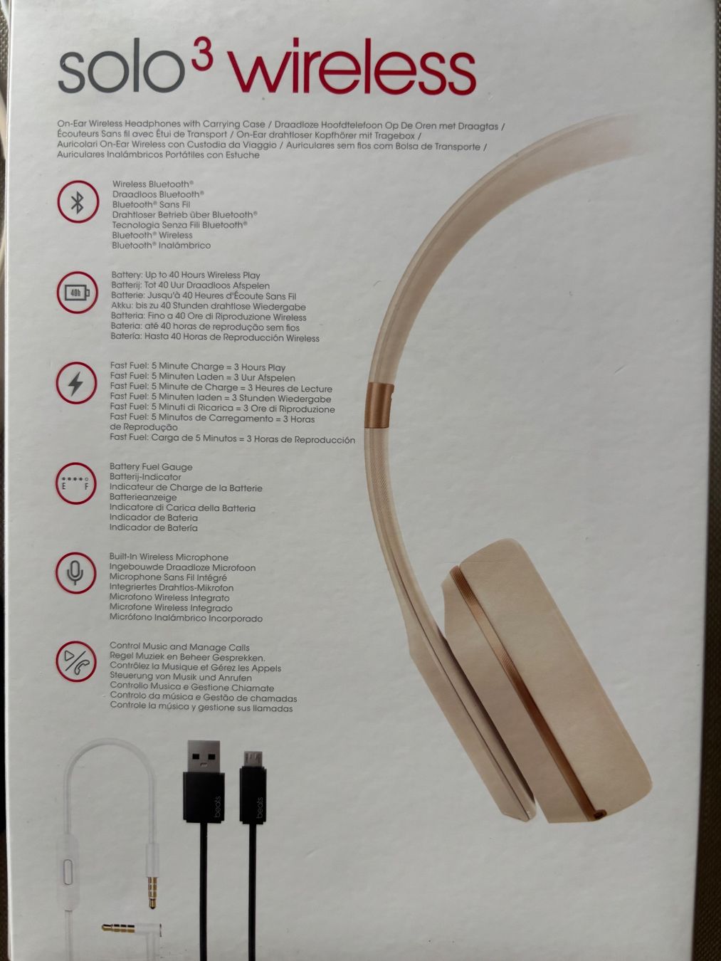 Beats Cuffie: beats solo 3 wireless, dr.dre, Fb. Satin Gold – Usato da Zürich venduto da ritschi37 4
