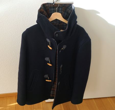 Herrenmantel mit Kapuze Navy