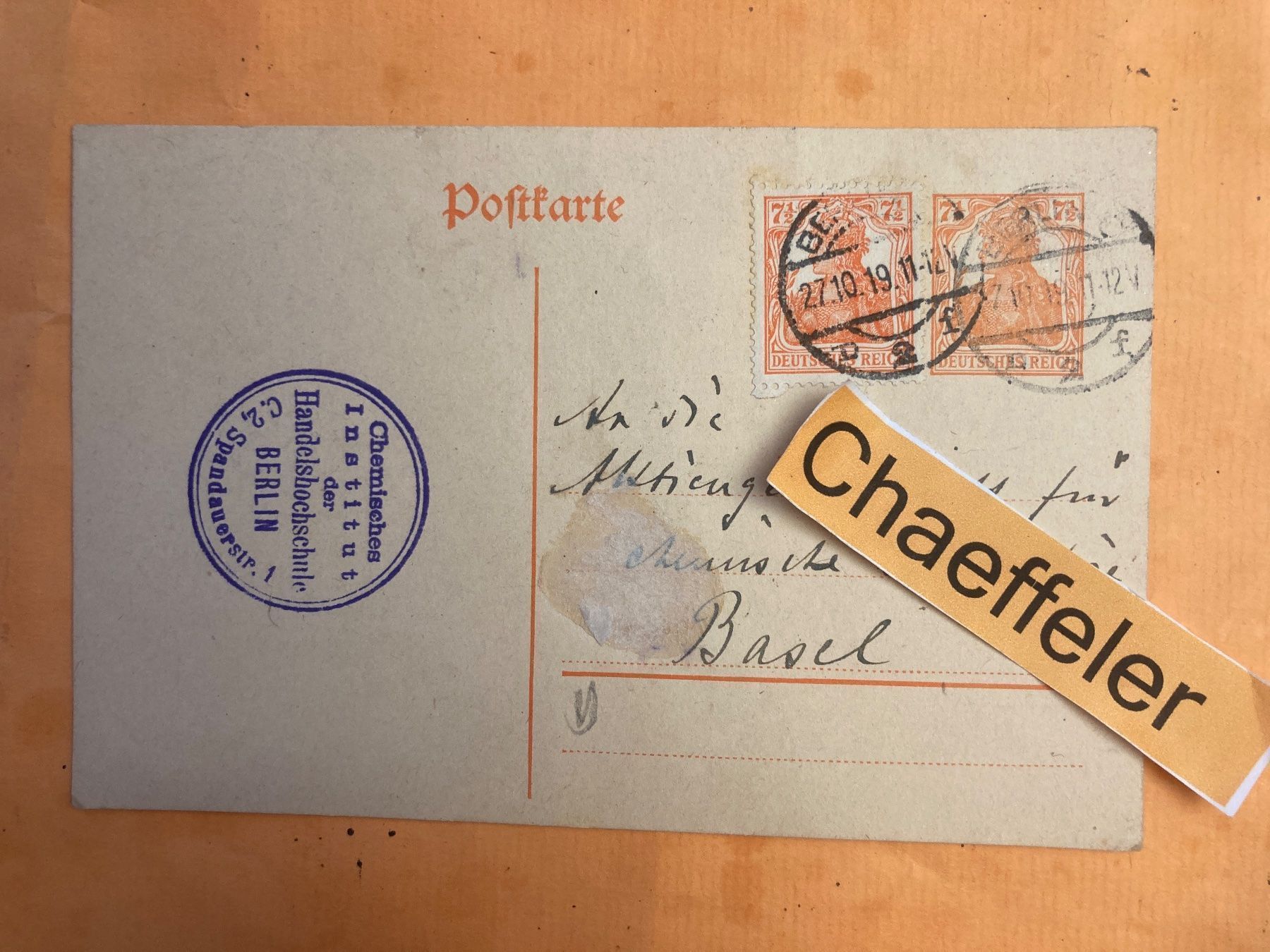 Tutti i francobolli: Deutsche Postkarte 1919 – Usato da Zürich venduto da Chaeffeler
