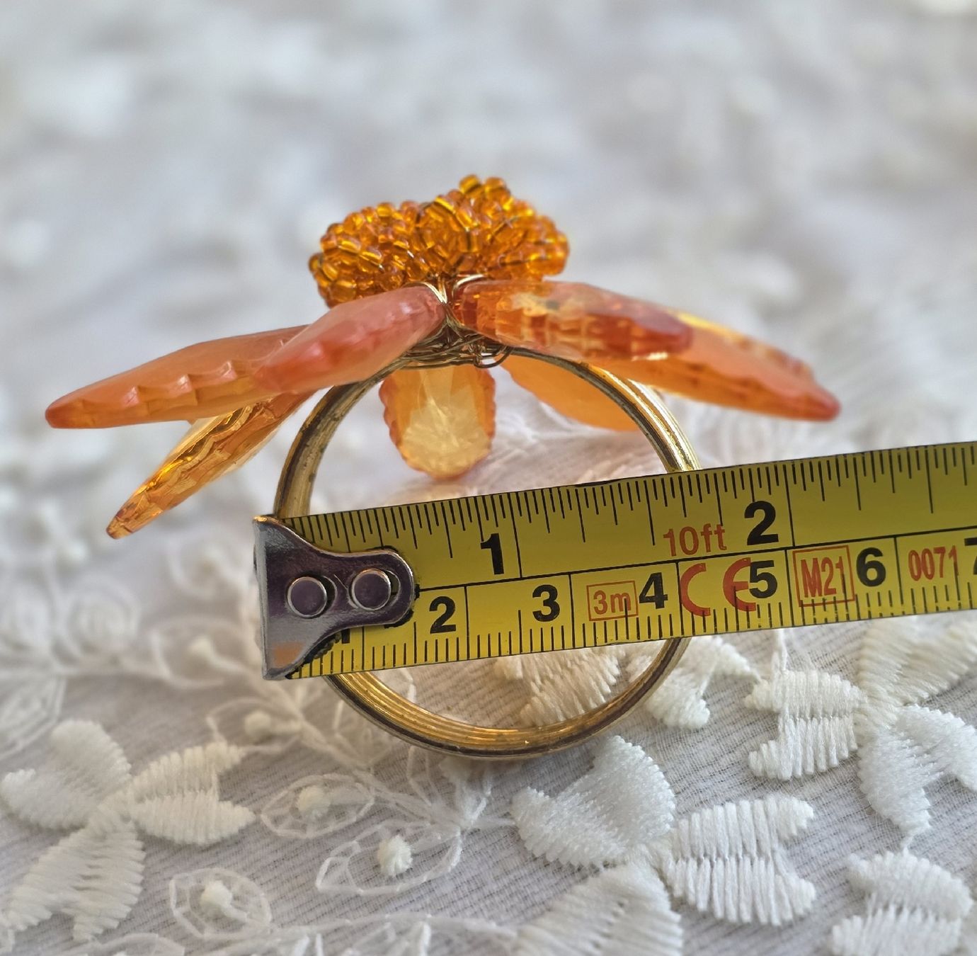 Altro in Decorazioni & Accessori: Set mit 2 Serviettenringen, Orange Blumenmuster, Vintage – Usato da Rheinsulz venduto da Gilea 5