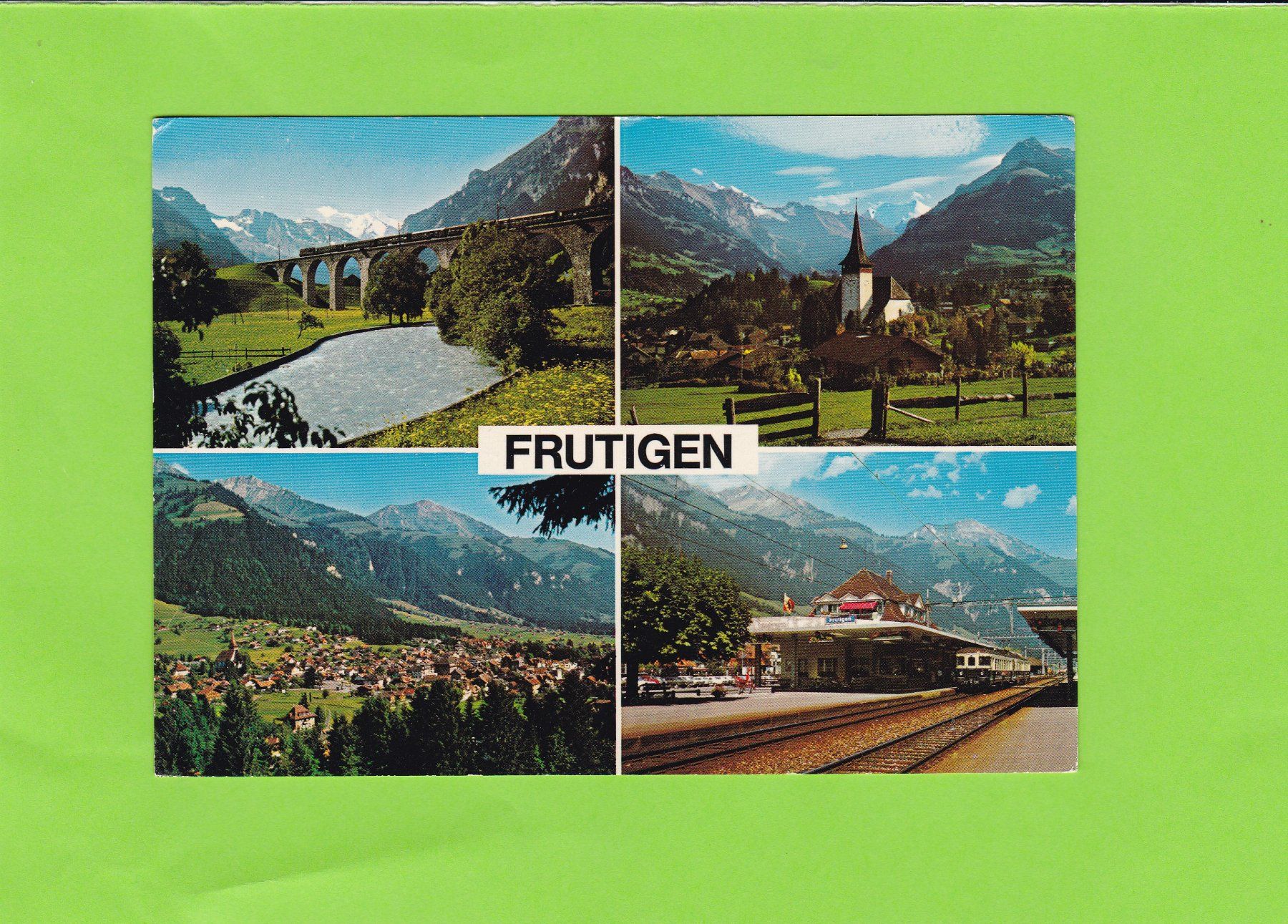 Cartoline postali: Frutigen mit Bahnhof – Usato da St. Peterzell venduto da neckertal