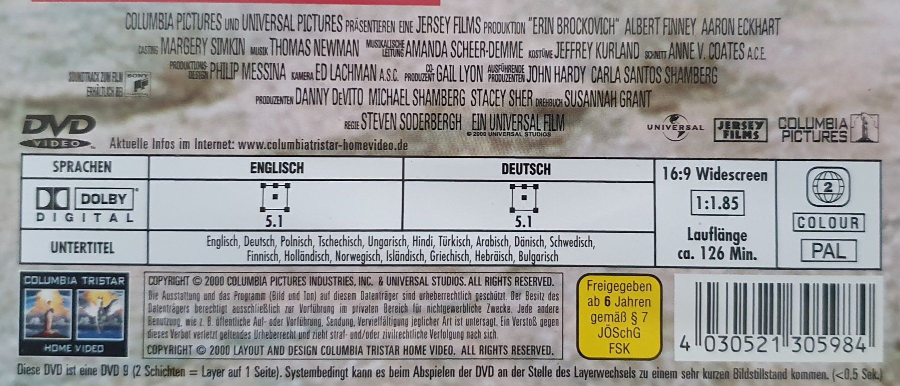 Tutti i DVDs: Erin Brockovich 2000 DVD Julia Roberts – Usato da Meinisberg venduto da Steiner31 1
