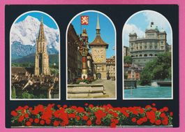 Bern 3-Bild Karte mit Münster Zeitglockenturm Bundeshaus