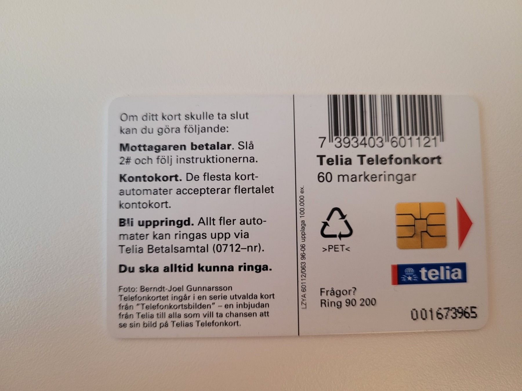 Schede telefoniche: Telefonkarte Schweden – Usato da Inwil venduto da Flower2325 1
