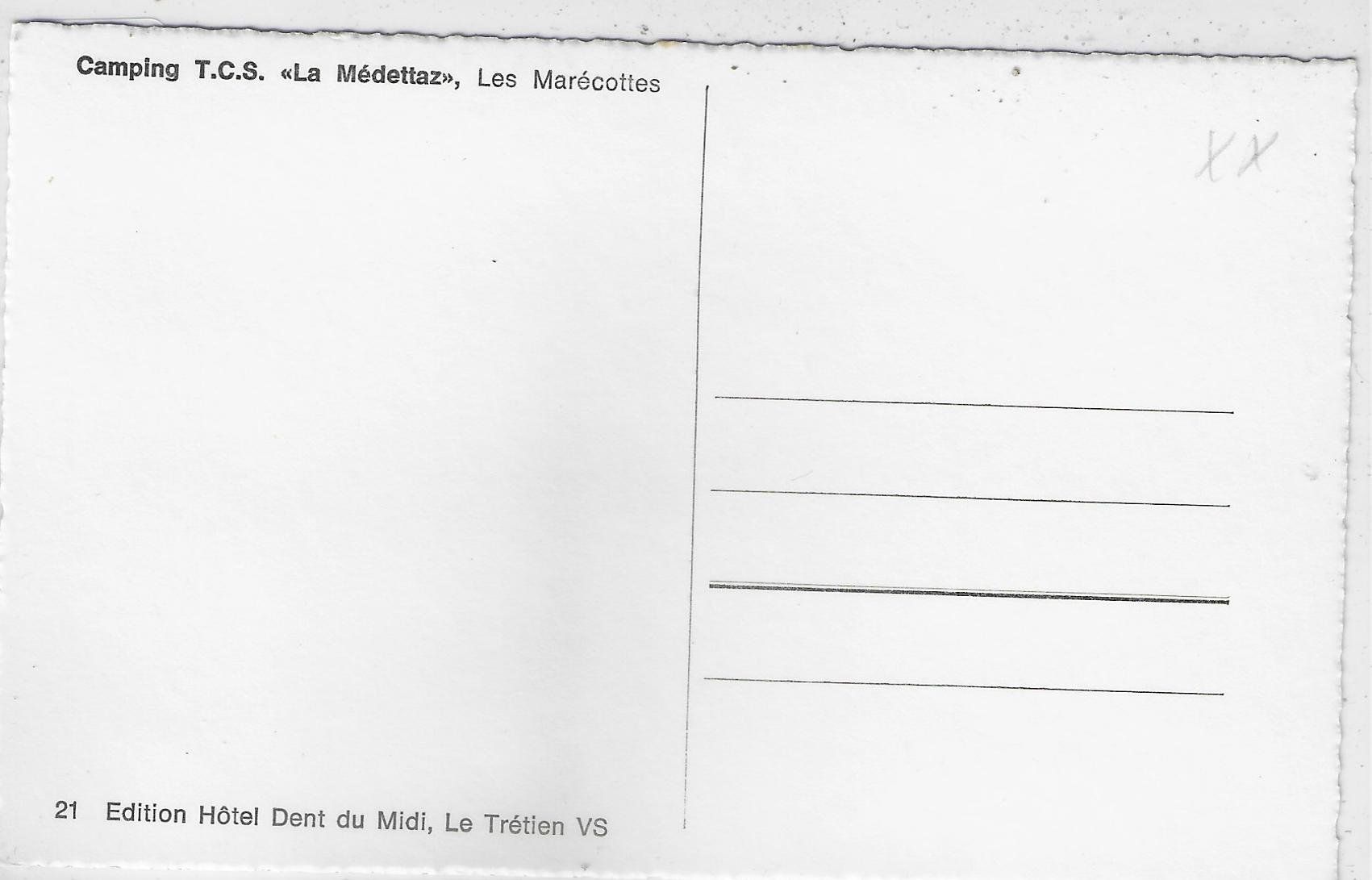 Cartoline postali: Camping T.C.S. La Mesettaz - Les Marécottes – Usato da Ettingen venduto da Kartenplanet 1