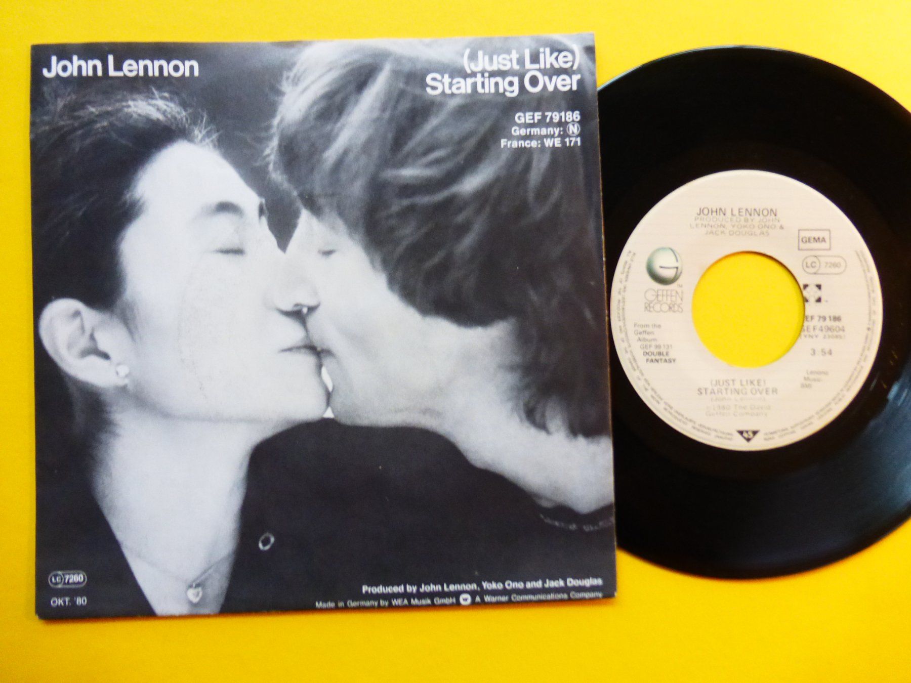 Schallplatten: JOHN LENNON  7"  (JUST LIKE) STARTING OVER – Gebraucht aus Zürich von