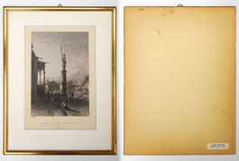 Kolorierter Stich «Winkelried Brunnen», Stans