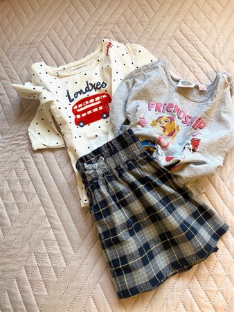 Mädchen Set,  1 Jupes Gr 98 + 2 langarm Shirt Gr. 104
