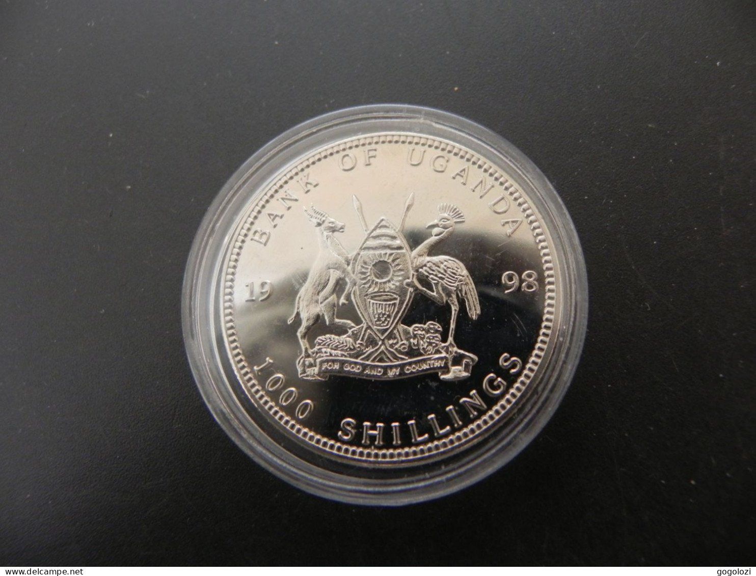 Alle Münzen: Uganda 1000 Shillings 1998 - Mönch – Gebraucht aus Biel/Bienne von Gogolozi 1