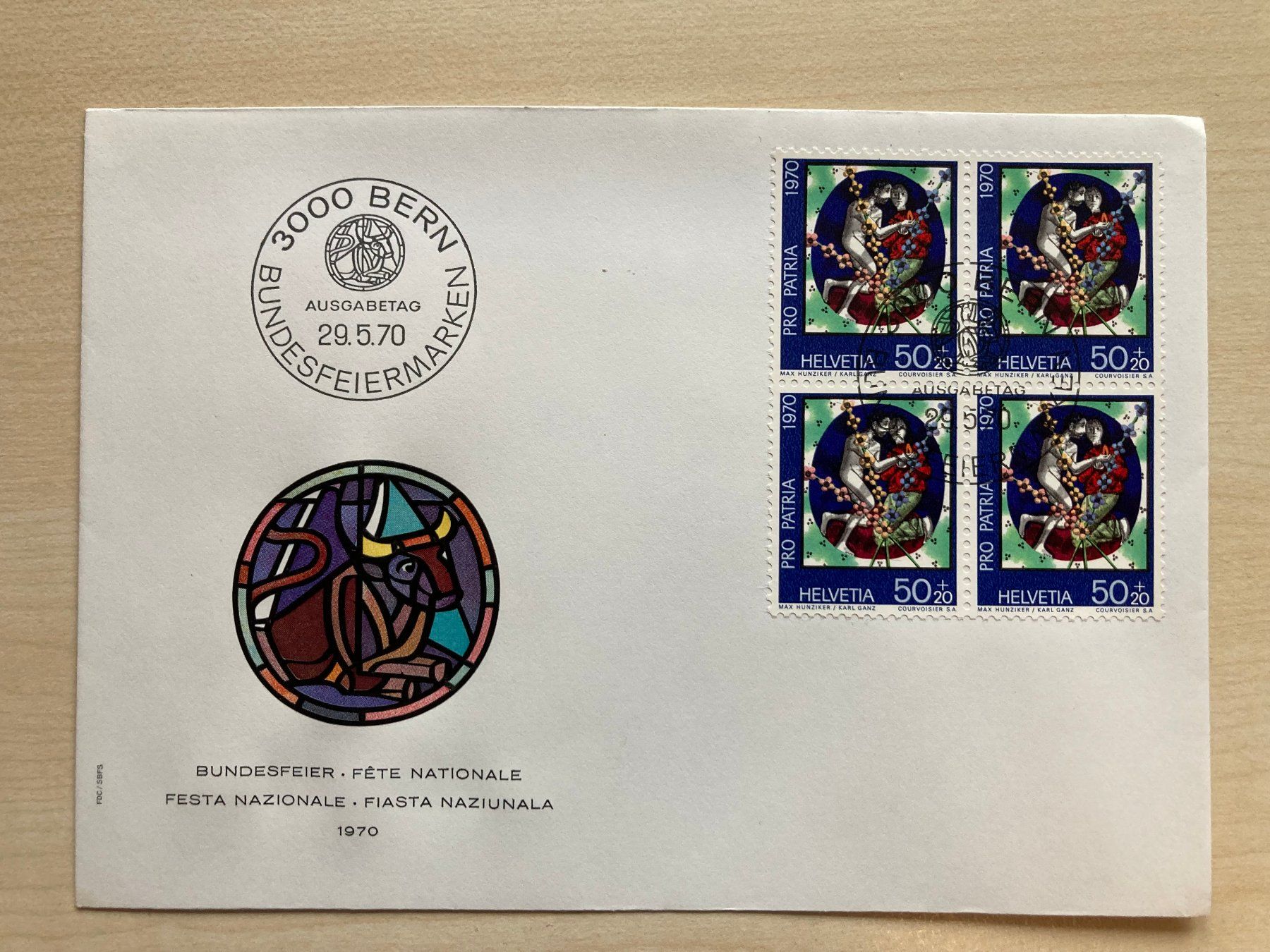 Tutti i francobolli: FDCs Pro Patria 1970 (Viererblocks) – Nuovo (secondo la descrizione) da Niederurnen venduto da Alpineyeti 4