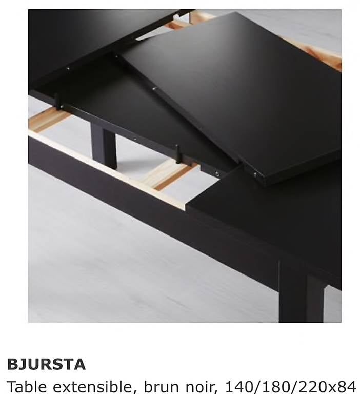 Ikea Tables: Table à manger IKEA noir extensible – D'occasion à Vicques par Freedom22
