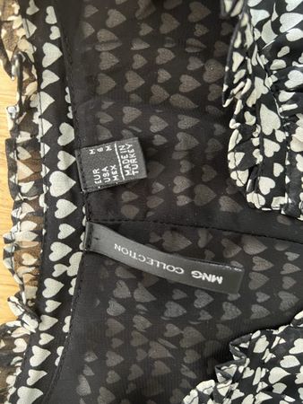 Damen Bluse MNG Collection Schwarz Herzen Grösse S