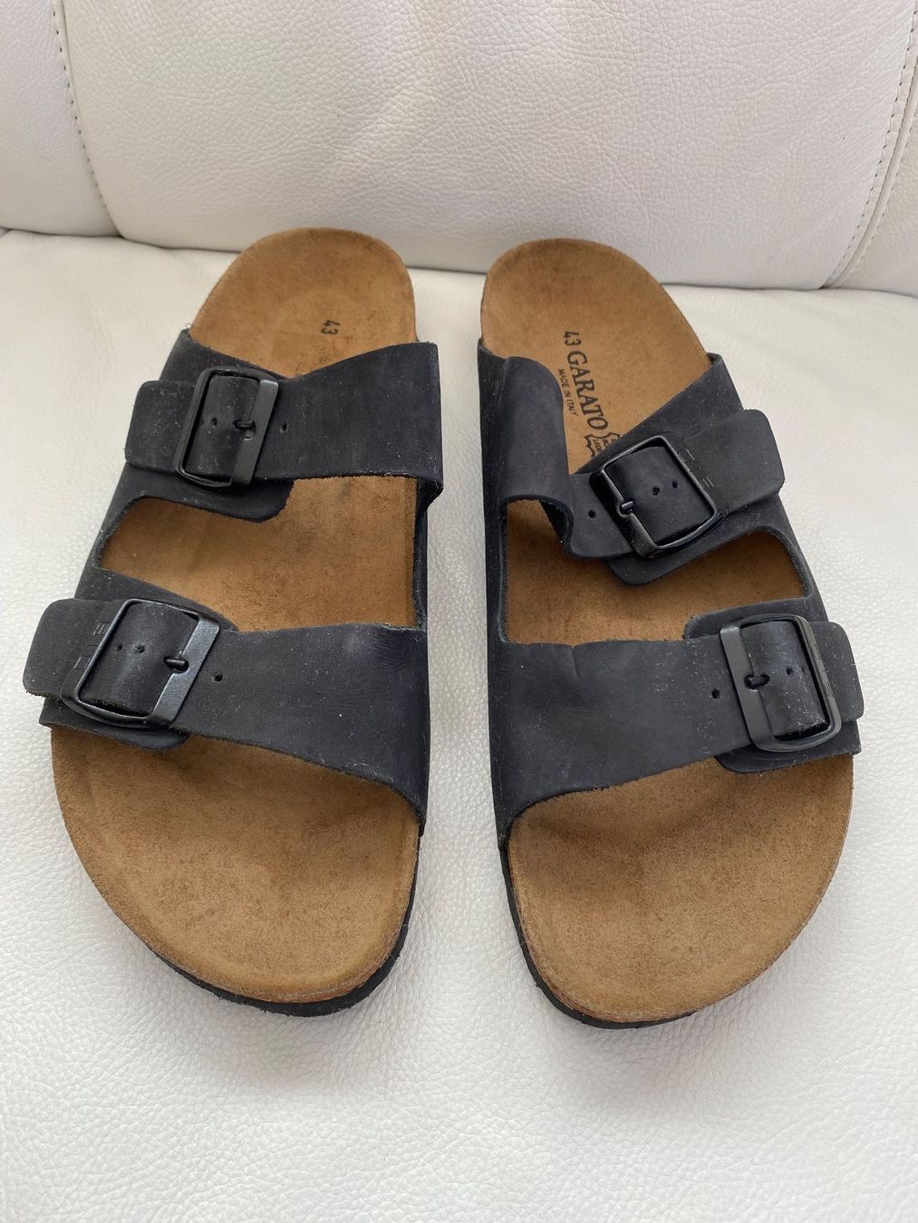 Herrenschuhe: Herren-Pantolette schwarz Leder Grösse 43 – Gebraucht aus Appenzell Meistersrüte von zongabolla