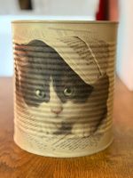 Handgemachte Dekodose mit Katzenmotiv