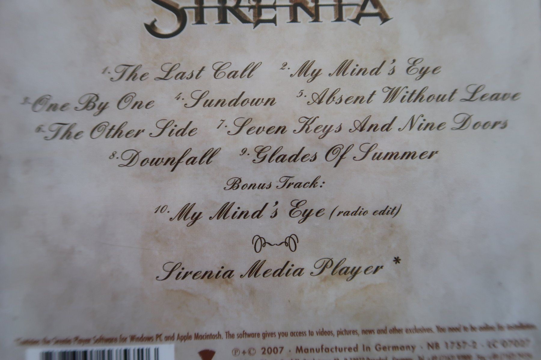 CDs: SIRENIA - NINE DESTINIES AND A DOWNFALL - CD – Gebraucht aus Basel von Patiscat 2
