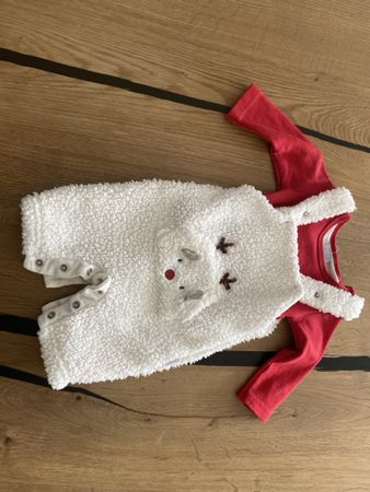 Baby Weihnachten Rudolf Overall mit Shirt, Grösse 50
