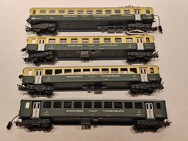 4 Wagen der Bodensee-Toggenburg-Bahn (Hag?)