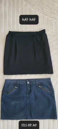 2 Mini jupes  Naf Naf et Yes or No, Taille 42 /Coton