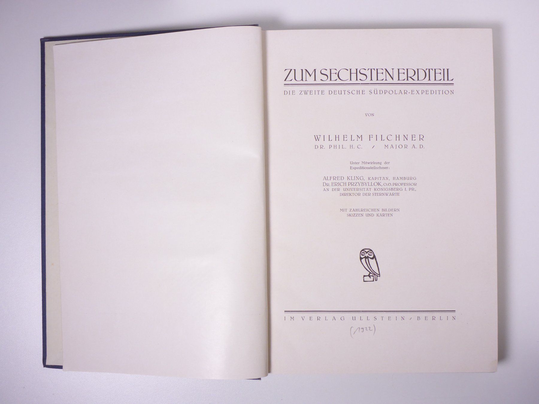 Libri: Südpol: Wilhelm Filchner, Zum sechsten Erdteil. – Usato da Erschwil venduto da taglang 1