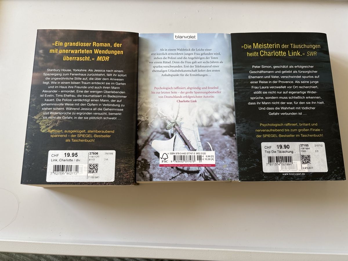 Libri: Charlotte Link: 3 Krimi-Romane – Usato da Pieterlen venduto da JK99 1