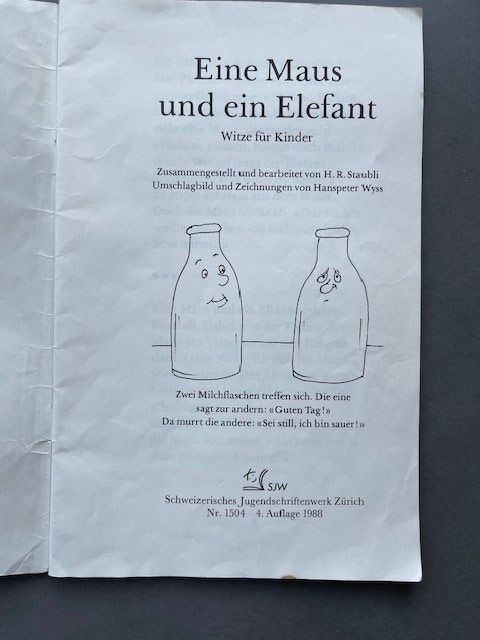 Libri: SJW EINE MAUS UND EIN ELEFANT - WITZE – Usato da Honau venduto da sainj 2