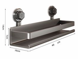 Neue Metall-Wandablage mit 2 Saugnapf-Haken – ohne Bohren