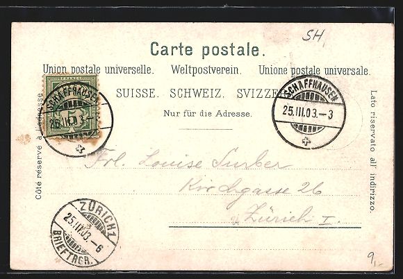 Cartoline postali: AK Schaffhausen, Neue Post u. Bahnhof – Usato da Berlin venduto da bartko-reher 1